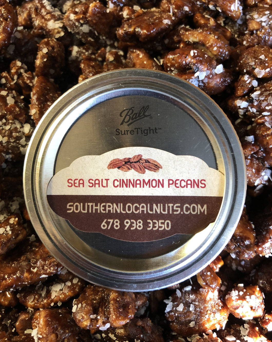 Sea Salt Cinnamon Pecans Decorative Mason Jar
